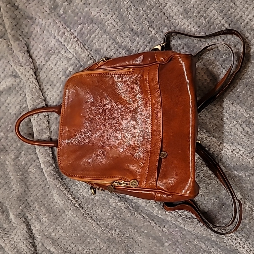 Italian Leather Backpack Purse